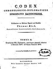 Cover of: Codex chronologico-diplomaticus episcopatus Ratisbonensis by Thomas Ried