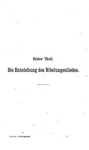 Cover of: Die Forschungen über das Nibelungenlied seit Karl Lachmann: Eine gekrönte Preisschrift
