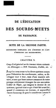 Cover of: De l'éducation des sourds-muets de naissance by Joseph-Marie baron de Gérando