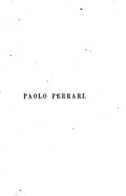 Cover of: Paolo Ferrari: ricordi e note