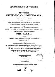 Cover of: Etymologicon universale; or, Universal etymological dictionary: on a new plan