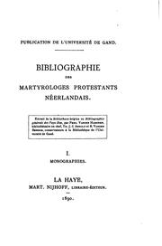 Cover of: Bibliographie des martyrologes Protestants Néerlandais