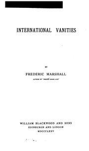 Cover of: International Vanities