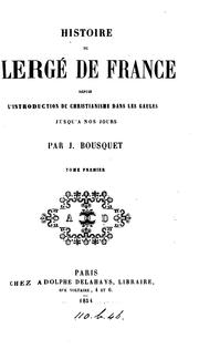 Cover of: Histoire du clergé de France