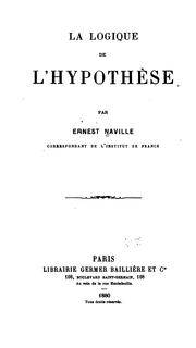 Cover of: La logique de l'hypothèse