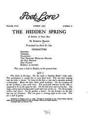 Cover of: The Hidden Spring: A Drama in Four Acts