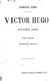 Cover of: Victor Hugo après 1830