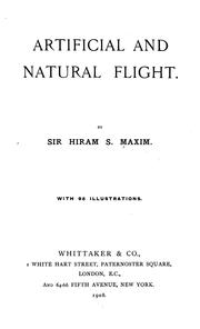 Cover of: Artificial and Natural Flight by Hiram Stevens Maxim