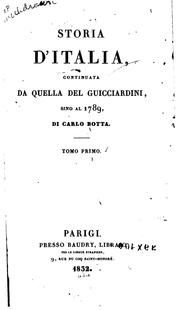 Cover of: Storia d'Italia continuata da quella del Guicciardini sino al 1789 / di ...