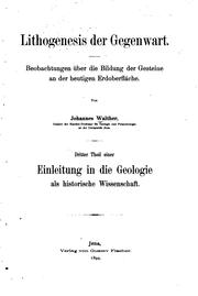 Cover of: Einleitung in die Geologie als historische Wissenschaft: Beobachtungen über ...