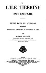 Cover of: L'île tibérine dans l'antiquité by Maurice Besnier