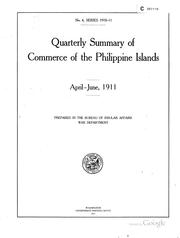 Cover of: Summary of Commerce of the Philippine Islands ... by United States. Bureau of Insular Affairs