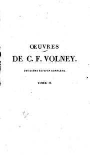 Cover of: OEuvres de C. F. Volney by Constantin-François Volney, Constantin-François Volney