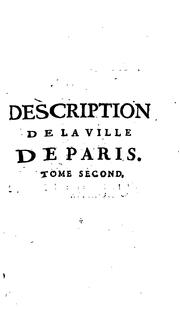 Cover of: DESCRIPTION DE LA VILLE DE PARIS