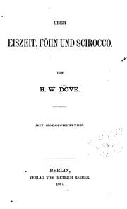 Cover of: Über Eiszeit, Föhn und Scirocco
