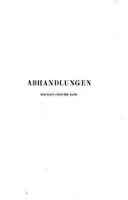 Cover of: Abhandlungen der philologisch-historischen Classe der Königlich sächsischen Gesellschaft der ...