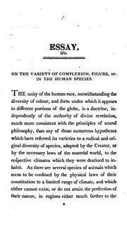 Cover of: An Essay on the Causes of the Variety of Complexion and Figure in the Human Species: To which ...