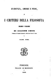 Cover of: Evidenza, amore e fede, o I criterj della filosofia: discorsi e dialoghi