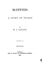 Cover of: Bluffton: A Story of To-day by Minot J. Savage