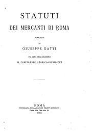 Cover of: Statuti dei mercanti di Roma