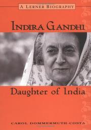 Cover of: Indira Gandhi by Carol Dommermuth-Costa