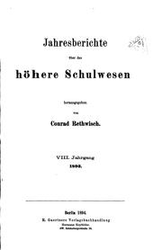 Jahresberichte über das höhere Schulwesen by Conrad Rethwisch