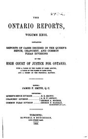 Cover of: The Ontario Reports: Containing Reports of Cases Decided in the Queen's Bench and Chancery ... by Ontario. High Court of Justice., Ontario. High Court of Justice.