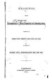 Cover of: Hearings Before Subcommittee of House Committee on Appropriations ... in Charge of Deficiency ...