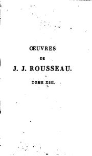 Cover of: Œuvres de J.J. Rousseau