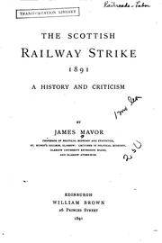 Cover of: The Scottish Railway Strike 1891: A History and Criticism