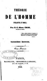 Cover of: Théorie de l'Homme intellectuel et morale