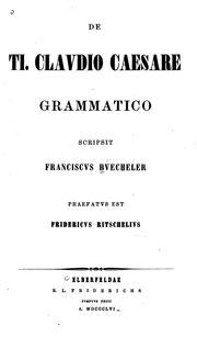 Cover of: De Ti. Clavdio Caesare grammatico