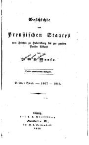 Cover of: Geschichte des Preussischen Staates vom Frieden zu Hubertusburg bis zur ... by Johann Kaspar Friedrich Manso