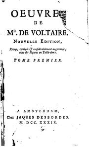 Oeuvres de Mr. de Voltaire by Voltaire