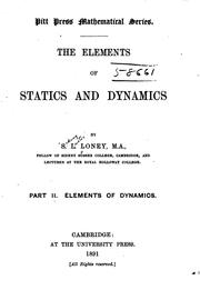Cover of: The Elements of Statics and Dynamics