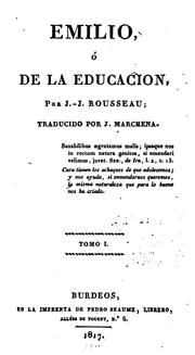 Cover of: Emilio; ó, De la educacion