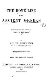 Cover of: The Home Life of the Ancient Greeks by Hugo Blümner