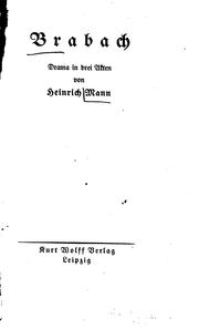 Brabach: Drama in drei Akten by Heinrich Mann