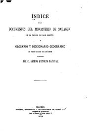 Cover of: indice de los Documentos del Monasterio de Sahagun
