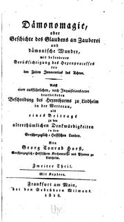 Cover of: Dämonomagie, oder, Geschichte des Glaubens an Zauberei und dämonische Wunder