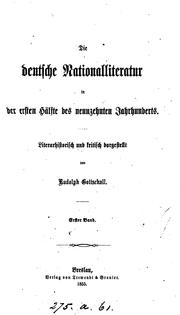 Cover of: Die deutsche Nationalliteratur in der ersten Hälfte des neunzehnten Jahrhunderts ...