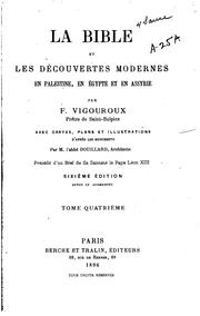 Cover of: La Bible et les découvertes modernes en Palestine, en Egypte et en Assyrie