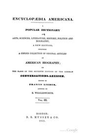 Cover of: Encyclopædia Americana: A Popular Dictionary of Arts, Sciences, Literature ... by 