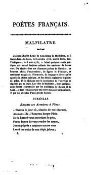 Cover of: Poètes français, ou choix de poésies des auteurs du second et du troisième ordre, des XVe, XVIe ...