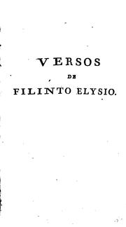 Cover of: Versos de Filinto Elysio..