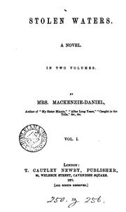 Cover of: Stolen waters, by mrs. Mackenzie Daniels