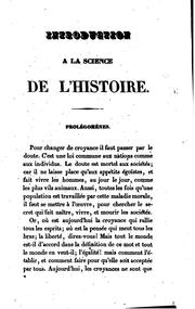 Cover of: Introduction à la science de l'histoire, ou, Science du développement de l ...