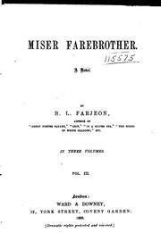 Cover of: Miser Farebrother: A Novel