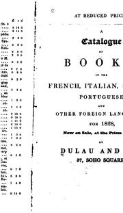 Cover of: Catalogue of Books in Foreign Languages: For 1828, Now on Sale