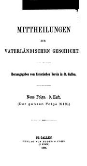 Cover of: Mitteilungen zur vaterläendischen Geschichte